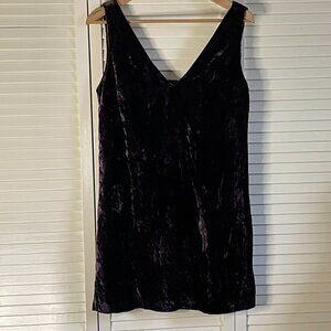 FRENCH CONNECTION Women's Mini Dress Crushed Purple Velvet Sleeveless Size 6